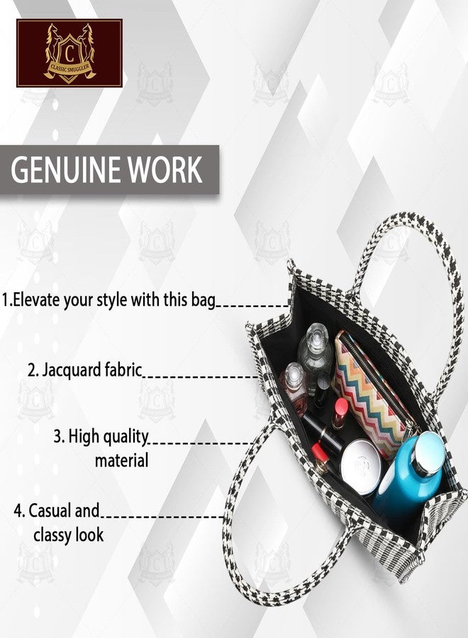 Global Impex Classic Smuggler Bag, Large Capacity Geometric Print Tote Bag for Women - Stylish Shoulder Handbag for Office, Shopping, and Daily Use | Lightweight & Durable Fabric Bag - Image 4
